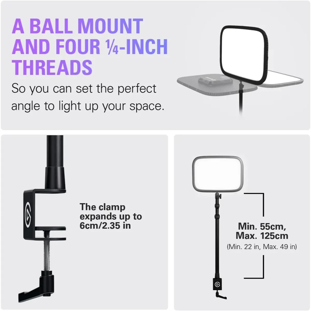 Elgato Key Light - Professional 2800 lumens Studio Light with desk clamp for Streaming, Recording and Video Conferencing, Temperature and Brightness app-adjustable on Mac, PC, iOS, Android - Image 2