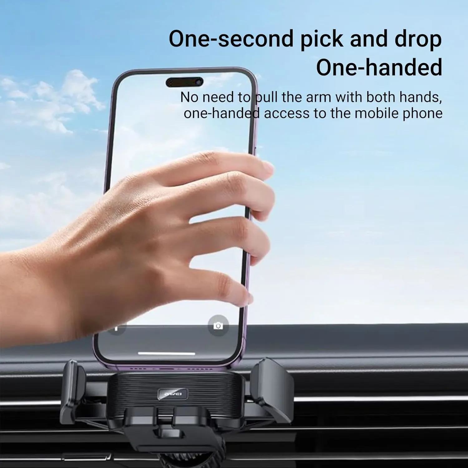 Awei X39 Bike Mount Phone Holder Minimalist and Elegant Appearance Easy to Operate Phone Mount for Car Vent, Hands Free Universal Car Phone Mounts Compatible with iPhone Android Cell Phone Mount - Image 4