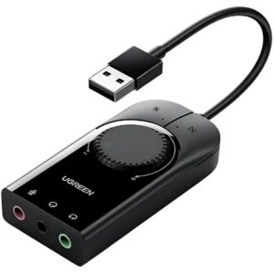 Ugreen USB Audio Adapter External Stereo Sound Card 3.5mm Headphone Mic