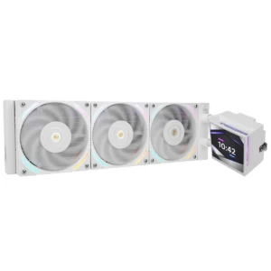 Thermalright Hyper Vision 360 ARGB White AIO 360mm CPU Liquid Cooler - Magnetic Fixed 3.95" LCD Display Screen, 2150RPM PWM Fans