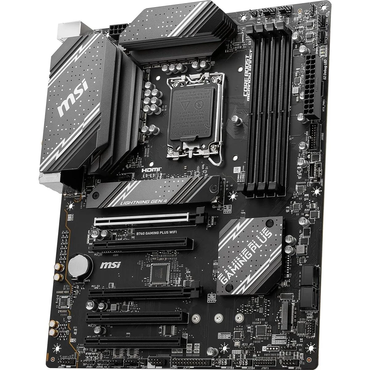 MSI B760 Gaming Plus WiFi Gaming Motherboard (Supports 12th/13th/14th Gen Intel Processors, LGA 1700, DDR5, PCIe 4.0, M.2, 2.5Gbps LAN, USB 3.2 Gen2, HDMI/DP, Wi-Fi 6E, Bluetooth 5.3, ATX) - Image 3