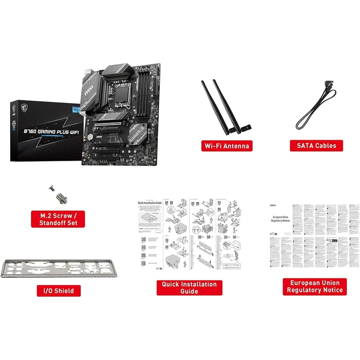 MSI B760 Gaming Plus WiFi Gaming Motherboard (Supports 12th/13th/14th Gen Intel Processors, LGA 1700, DDR5, PCIe 4.0, M.2, 2.5Gbps LAN, USB 3.2 Gen2, HDMI/DP, Wi-Fi 6E, Bluetooth 5.3, ATX) - Image 7