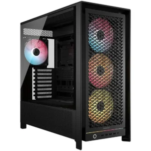 Corsair Frame 5000D RS ARGB Modular High Airflow Mid-Tower PC Case – Fully Customizable Design, InfiniRail Fan Mounting System, Fits Multiple 360mm Radiators or a 420mm Radiator, Reverse Motherboard Connector Compatible, Black