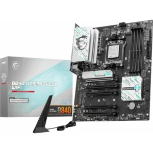 MSI B840 Gaming Plus WiFi Motherboard, ATX - Supports AMD Ryzen 9000/8000/7000 Processors, AM5 - DDR5 Memory Boost 8000+ MT/s (OC), PCIe 4.0 x16, M.2 Gen4, Wi-Fi 7, 2.5G LAN