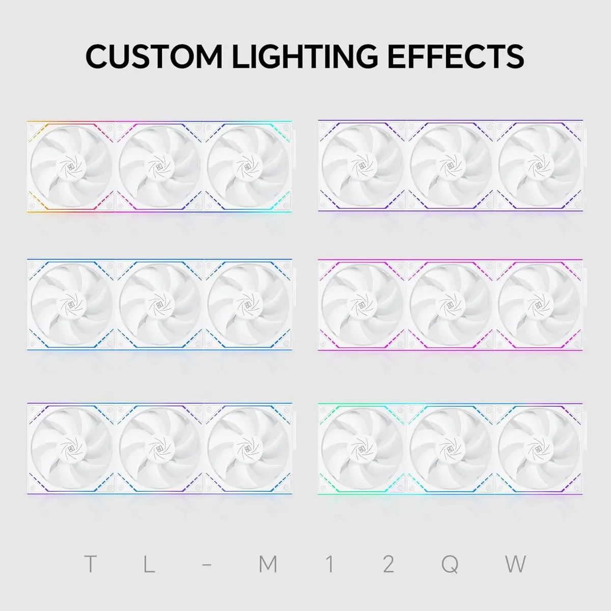 Thermalright TL-M12QW X3 120mm PC Case Cooling Fans, Daisy-Chain, 2000RPM, High Airflow, ARGB, Dual Infinity Mirrors Lighting for Gaming Build (White, 3-Pack) - Image 6