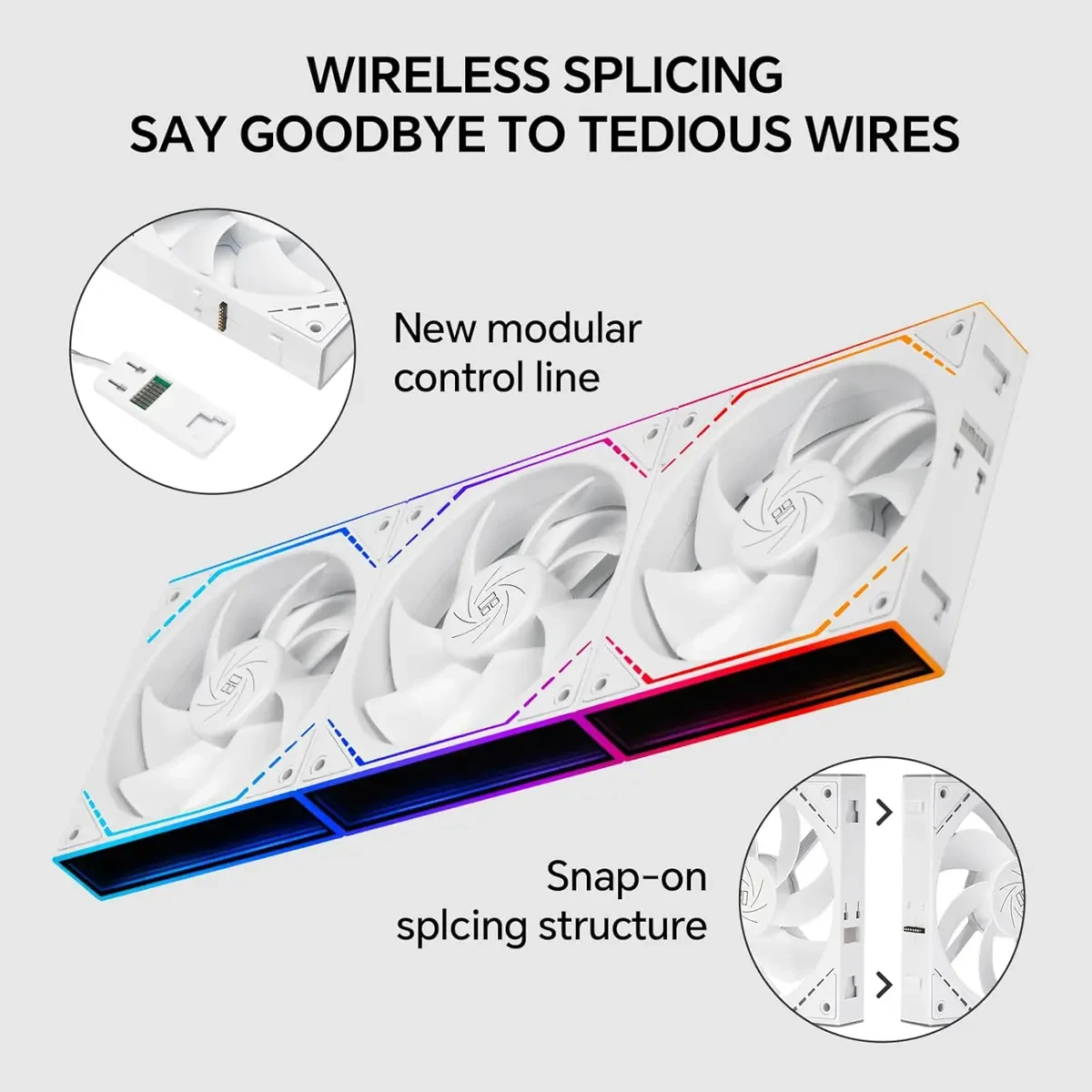 Thermalright TL-M12QW X3 120mm PC Case Cooling Fans, Daisy-Chain, 2000RPM, High Airflow, ARGB, Dual Infinity Mirrors Lighting for Gaming Build (White, 3-Pack) - Image 7