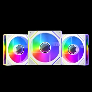 1st Player FC7 ARGB 120mm Case Fan, White, Pack of 3