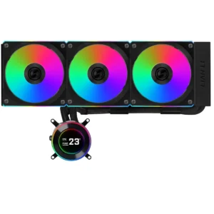 Lian Li Hydroshift II 360 CL RGB Liquid CPU Cooler - 360mm AIO, 3X 120 RGB Fans, 2.1” IPS LCD Screen, 3 Control Mode, Flexible Tubes Clamp - Black