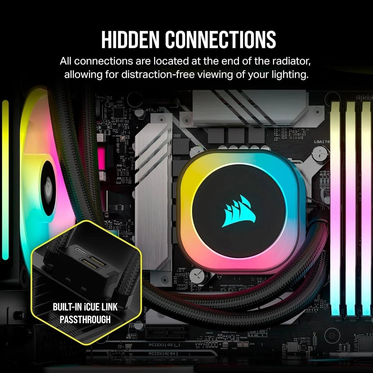 Corsair iCUE Link H100i RGB AIO 240mm Liquid CPU Cooler - Image 4