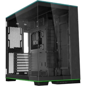 Lian Li O11D EVO RGB E-ATX Gaming Dual Chamber Case - ARGB Lighting Strips, Up to 420mm Radiator, Cable Management, Front and Side Tempered Glass Panels, Reversible Chassis, Black