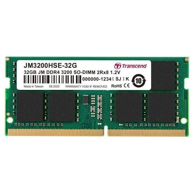 Transcend JetFlash 32GB (1x32GB) 3200MHz C22 DDR4 SO-DIMM Laptop Memory