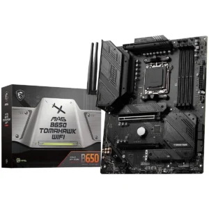 MSI MAG B650 Tomahawk WiFi Gaming Motherboard (AMD Ryzen 9000/8000/7000 Series Processors, AM5, DDR5, PCIe 4.0, M.2, SATA 6Gb/s, USB 3.2 Gen 2, HDMI/DP, Wi-Fi 6E, Bluetooth 5.3, 2.5Gbps LAN, ATX)