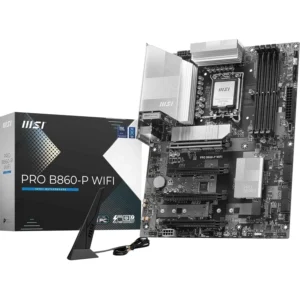 MSI Pro B860-P Wifi Motherboard, ATX - Supports Intel Core Ultra Processors (Series 2), LGA 1851-12 DRPS, DDR5 Memory Boost (8600+ MT/s OC), PCIe 5.0 x16 and 4.0 x16, M.2 Gen5, Wi-Fi 7, 5G LAN