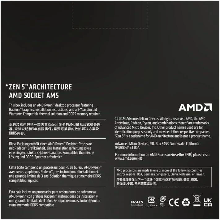AMD Ryzen 5 9600X 6-Core, 12-Thread Unlocked Desktop Processor - Image 4