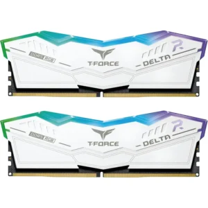 TeamGroup T-Force Delta RGB 16GB (2x8GB) 6000MHz (6000MT/s) CL38 White DDR5 Desktop Gaming Memory, Metal Heatsink, ARGB Sync, ECC, XMP 3.0/EXPO, Compatible With Intel/AMD CPU, High Performance Low Latency RAM