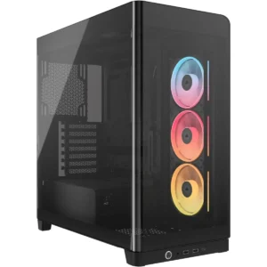 Corsair Frame 4500X LX-R RGB iCUE Link Panoramic Glass Mid-Tower PC Case – InfiniRail Mounting System, Fits Dual 360mm Radiators, GPU Anti-Sag, 3x LX120R RGB LINK Fans Included – Black