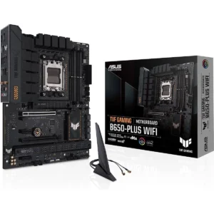 Asus Tuf Gaming B650-Plus Wifi AMD B650 AM5 Ryzen Desktop 9000 8000 and 7000 ATX Motherboard, 14 Power Stages, PCIe 5.0 M.2, DDR5 Memory, WiFi 6 and 2.5 Gb Ethernet, USB4 Support Aura Sync