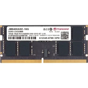 Transcend 16GB 6400MT/s DDR5 Non-ECC CL52 CSODIMM 2Rx8 Laptop Memory