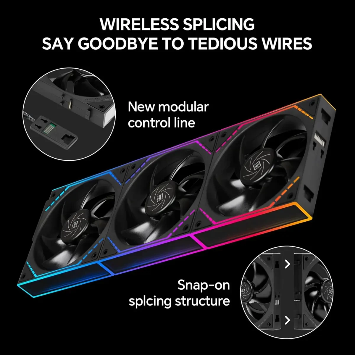 Thermalright TL-M12QR X3 120mm PC Reverse Blade Case Fans, Daisy-Chain, 1500RPM, ARGB, Dual Infinity Mirrors Lighting for Gaming Build (3-Pack) - Image 2