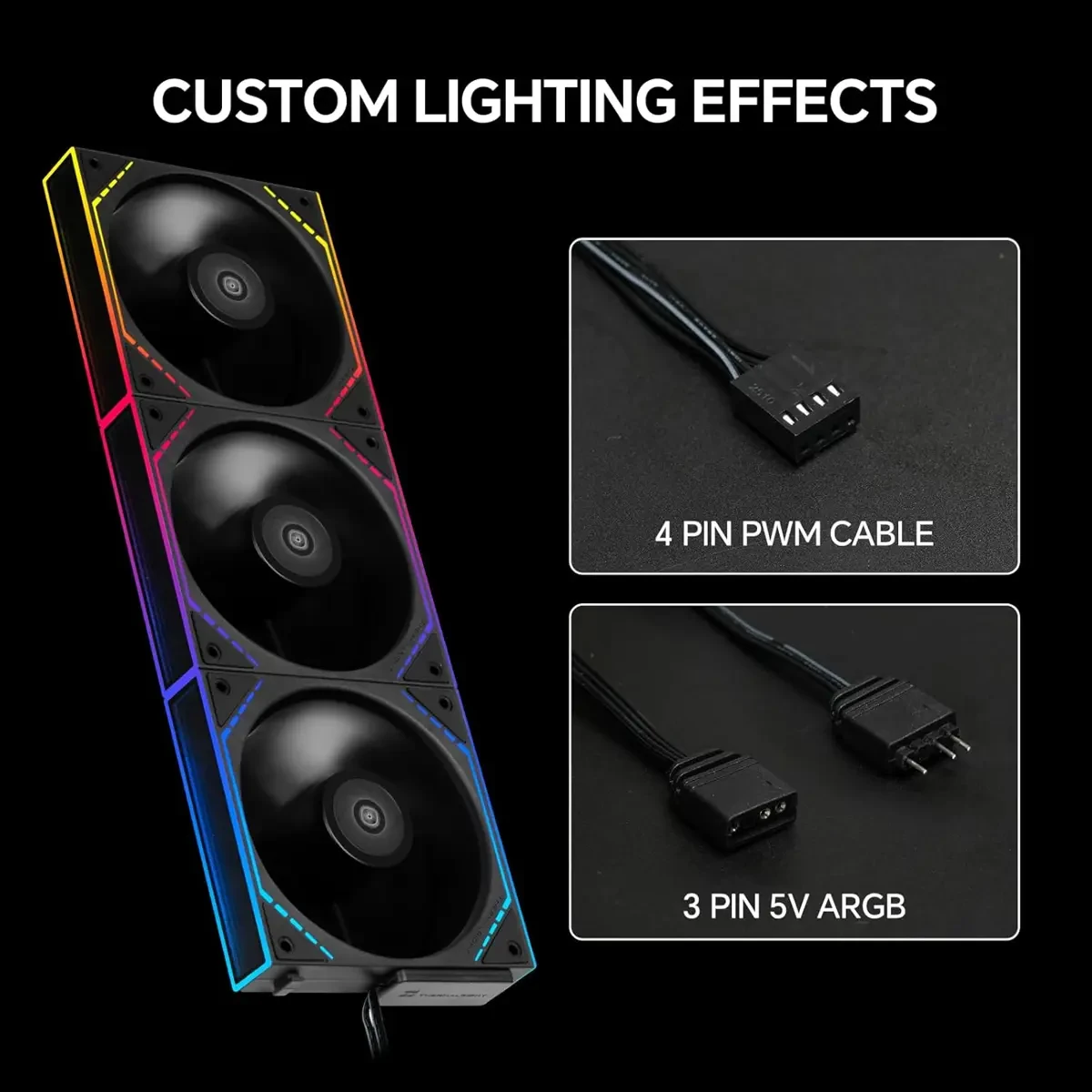 Thermalright TL-M12QR X3 120mm PC Reverse Blade Case Fans, Daisy-Chain, 1500RPM, ARGB, Dual Infinity Mirrors Lighting for Gaming Build (3-Pack) - Image 5