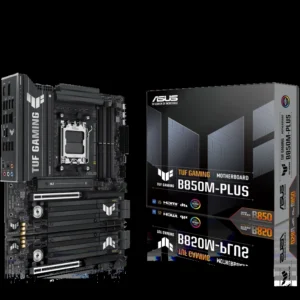 Asus Tuf Gaming B850M-Plus AMD AM5 B850 mATX Motherboard, 14+2+1 80A DrMOS Stages, DDR5, PCIe 5.0, 3X M.2, 2.5Gb LAN, DP, HDMI, USB 10Gbps & 20Gbps Type-C, BIOS Flashback, Aura Sync