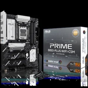 Asus Prime B850-Plus Wifi-CSM AMD AM5 B850 ATX Motherboard, 8+2+1 Stages, DDR5, PCIe 5.0, 3X M.2, Wi-Fi 6E, 2.5Gb LAN, DP, HDMI, USB 10Gbps Type-C, BIOS Flashback, Aura Sync