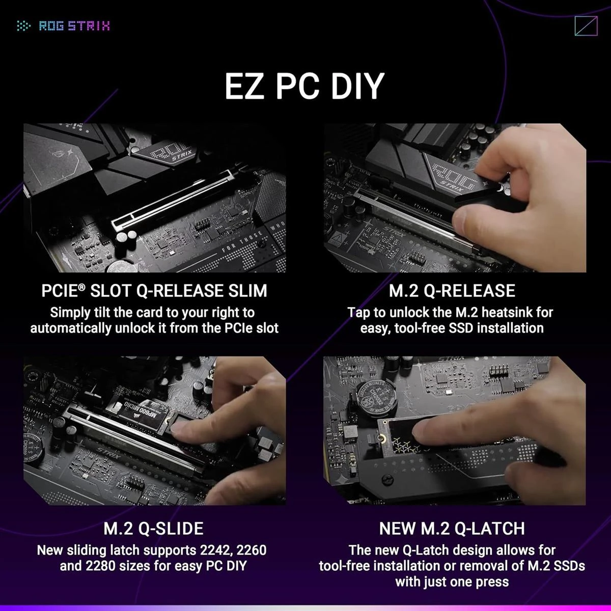 Asus Rog Strix B860-F Gaming Wifi ATX Motherboard, PC Ready with Advanced AI, 16+1+2+1 Power Levels, DDR5 Slots, PCIe 5.0, Four M.2 Slots, WiFi 7, Aura Sync RGB Lighting - Image 4