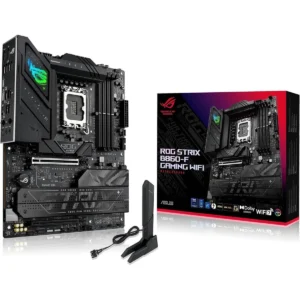 Asus Rog Strix B860-F Gaming Wifi ATX Motherboard, PC Ready with Advanced AI, 16+1+2+1 Power Levels, DDR5 Slots, PCIe 5.0, Four M.2 Slots, WiFi 7, Aura Sync RGB Lighting