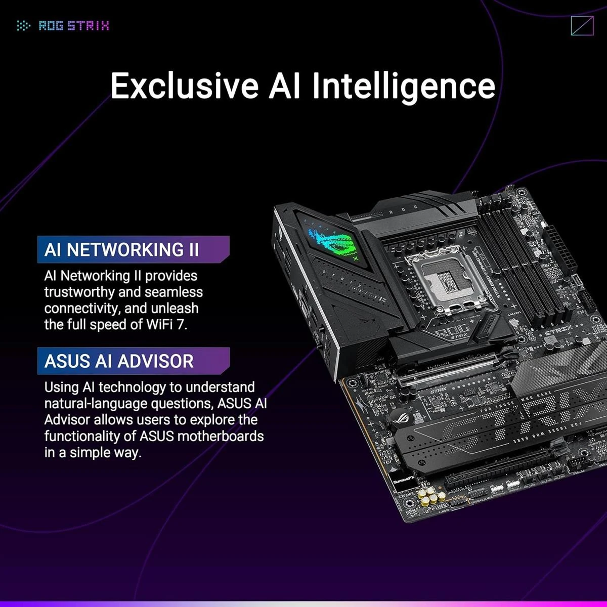 Asus Rog Strix B860-F Gaming Wifi ATX Motherboard, PC Ready with Advanced AI, 16+1+2+1 Power Levels, DDR5 Slots, PCIe 5.0, Four M.2 Slots, WiFi 7, Aura Sync RGB Lighting - Image 5