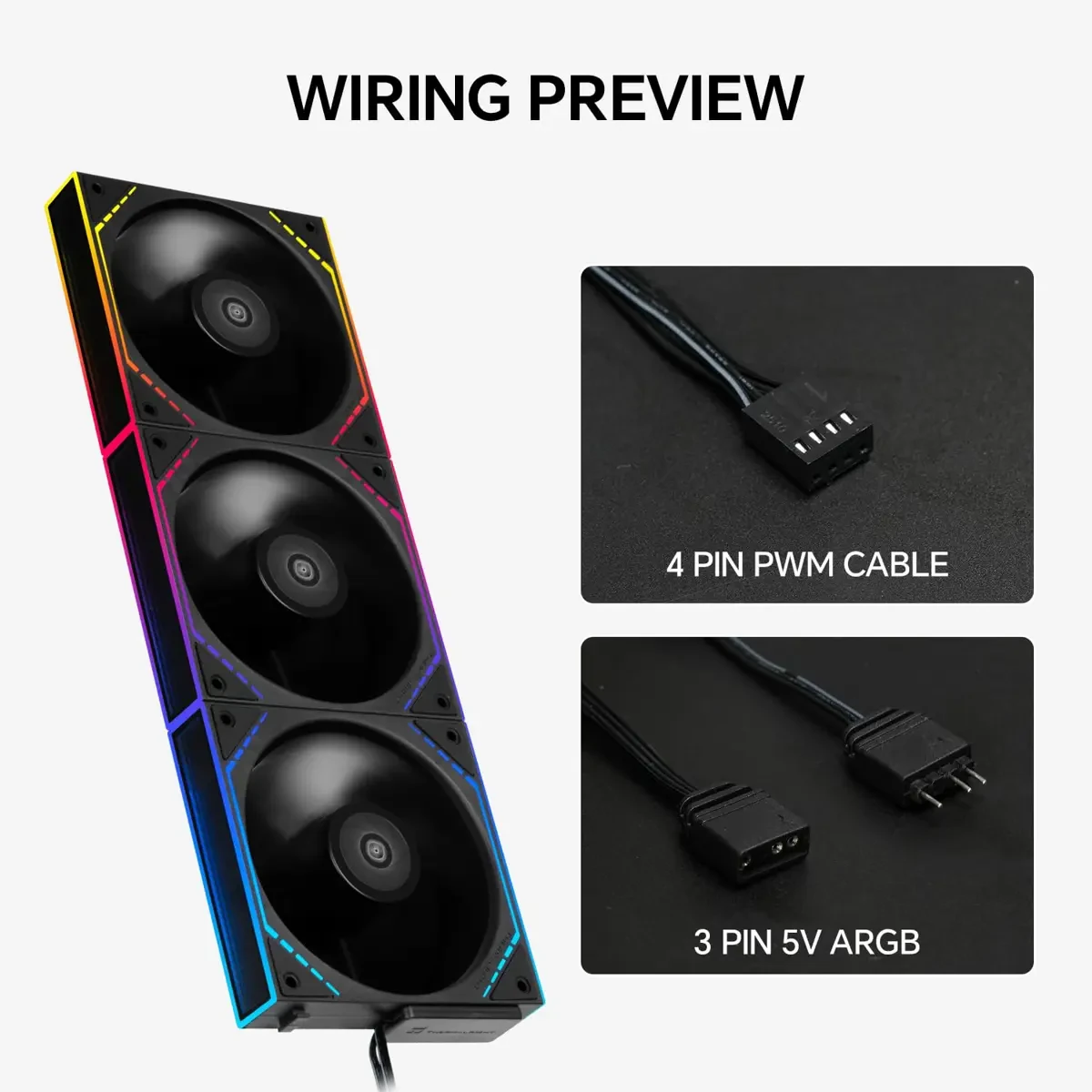 Thermalright TL-M12Q X3 120mm PC Case Cooling Fans, Daisy-Chain, 2000RPM, High Airflow, ARGB, Dual Infinity Mirrors Lighting for Gaming Build (3-Pack) - Image 3