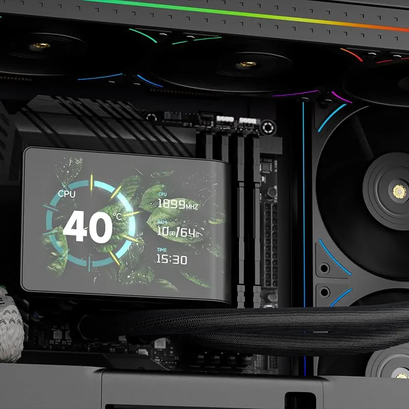 Thermalright Wonder Vision 360 UB ARGB Black CPU AIO Liquid Cooler - Rotatable 6.67'' Curved Screen 3D Effect, 2K Resolution, 2150RPM TL-UB36 Fans, for AM4/AM5 & Intel 1700/1851 - Image 3