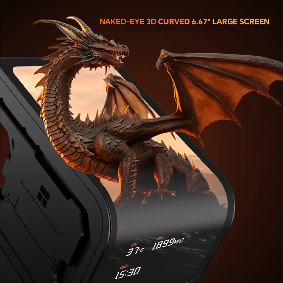 Thermalright Wonder Vision 360 UB ARGB Black CPU AIO Liquid Cooler - Rotatable 6.67'' Curved Screen 3D Effect, 2K Resolution, 2150RPM TL-UB36 Fans, for AM4/AM5 & Intel 1700/1851 - Image 6