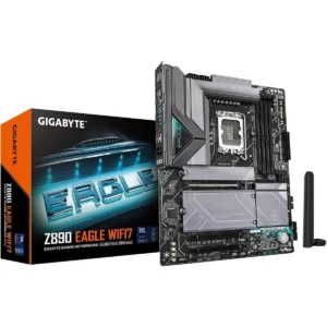 Gigabyte Z890 Eagle Wifi7 Intel Core Ultra (Series 2) LGA 1851 Motherboard, ATX, DDR5, 4X M.2, PCIe 5.0, USB4, WIFI7, 2.5GbE LAN, EZ-Latch