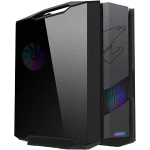 Gigabte Aorus C601 Glass E-ATX Mid-Tower Computer Case, 4x 140mm Pre-Installed ARGB&PWM Fans, 420mm Radiator Support, RGB Lighting, 8 Expansion Slots, Dust Filters, Black