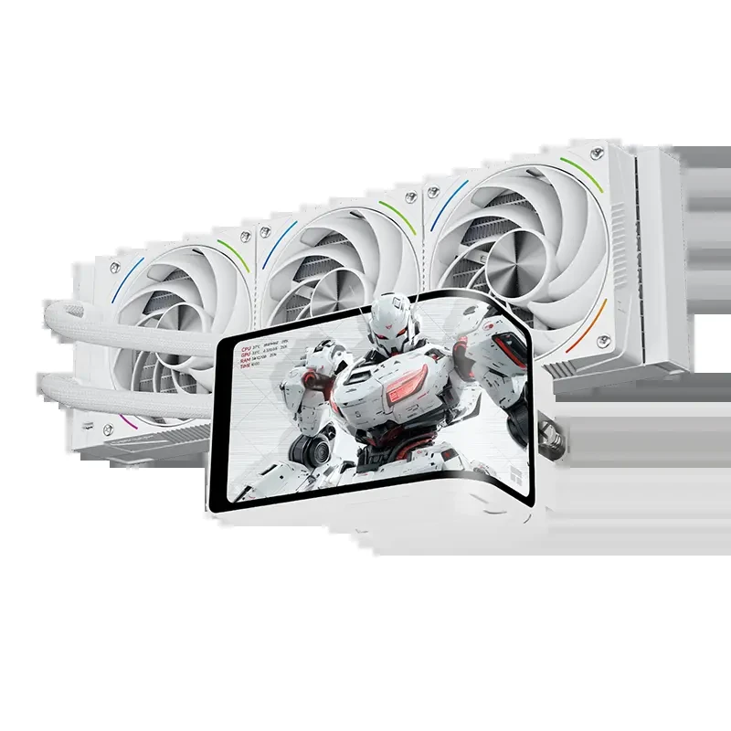 Thermalright Wonder Vision 360 Turbo ARGB White CPU Liquid Cooler, 6.67" 3D Curved Screen with 2400x1080 Resolutions, Magnetic Panel Screen, 360MM AIO