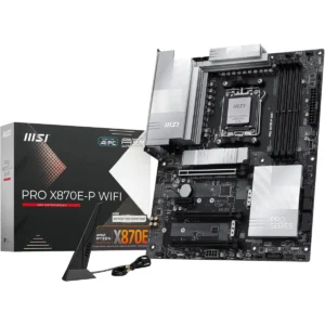 MSI Pro X870E-P WiFi Motherboard, ATX - Supports AMD Ryzen 9000/8000/7000 Processors, AM5-60A SPS VRM, DDR5 Memory Boost (8200+ MT/s OC), PCIe 5.0 x16 & 4.0 x16, M.2 Gen5, Wi-Fi 7, 5G LAN
