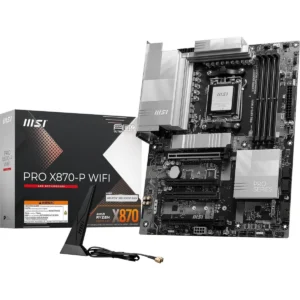 MSI Pro X870-P WiFi ProSeries Motherboard (AMD Ryzen 9000/8000/7000 Series Processors, AM5, DDR5, PCIe 5.0, M.2 Gen5, SATA 6Gb/s, USB 40Gbps, HDMI/DP, Wi-Fi 7, Bluetooth 5.4, 5Gbps LAN, ATX)
