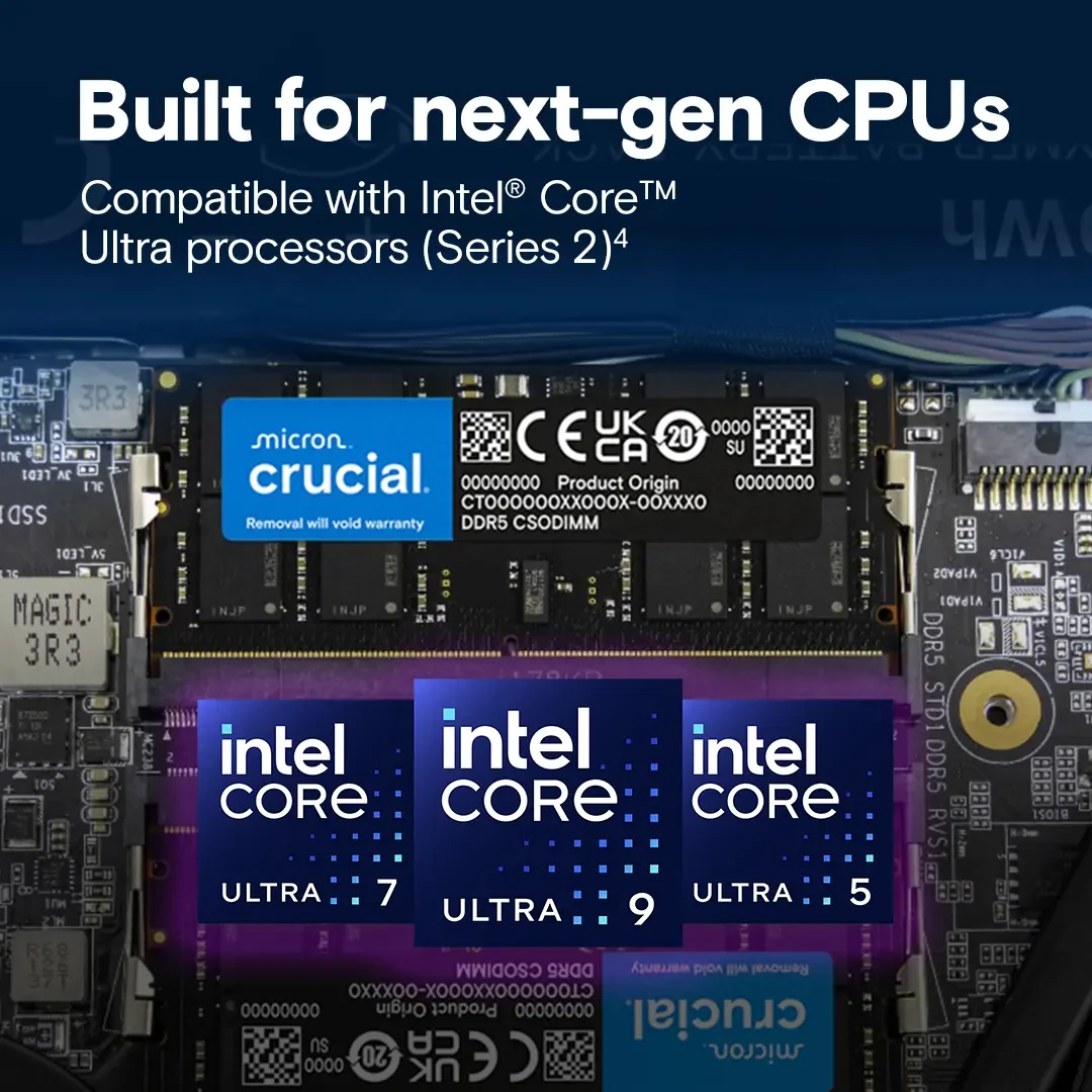 Crucial 32GB (16GBx2) 6400MHz CL52 DDR5 Laptop CSODIMM Memory Kit - Image 3