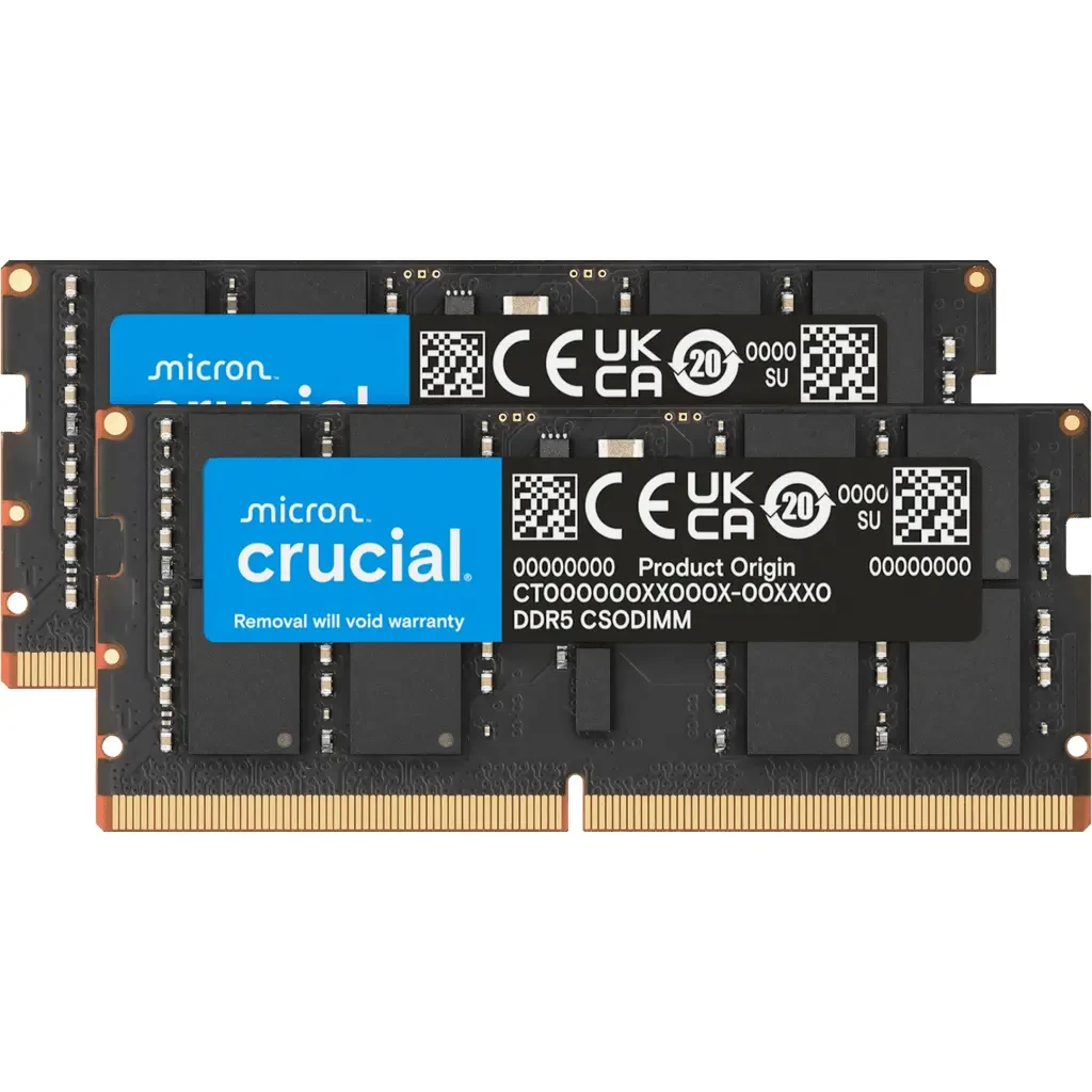 Crucial 32GB (16GBx2) 6400MHz CL52 DDR5 Laptop CSODIMM Memory Kit