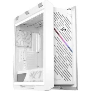 Asus Rog Strix Helios II EATX Mid-Tower Gaming PC Case, with Dual Tempered Glass Side Panels, Support for Graphics Cards up to 450mm Long, Graphics Card Braces and Support for up to 420mm Radiators (White)