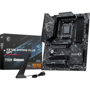 MSI X870E Gaming Plus WiFi Motherboard, ATX - Supports AMD Ryzen 9000/8000/7000 Processors, AM5-60A SPS VRM, DDR5 Memory Boost 8200+ MT/s (OC), PCIe 5.0 x16 & 4.0 x4, M.2 Gen5, Wi-Fi 7, 5G LAN