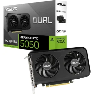 Asus Dual GeForce RTX 5050 8GB GDDR6 OC Edition Graphics Card (PCIe 5.0, 8GB GDDR6, DLSS 4, HDMI 2.1b, DisplayPort 2.1b, 2-Slot, Axial-tech Fan Design, 0dB Technology, Dual BIOS and More)