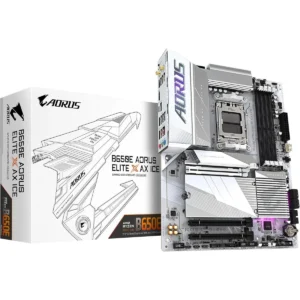 Gigabyte B650E Aorus Elite X AX Ice AM5 LGA 1718 AMD B650 ATX Motherboard, DDR5, 3X M.2, PCIe 5.0, USB 3.2 Gen2X2 Type-C, WiFi 6E, 2.5GbE LAN, Q-Flash Plus, EZ-Latch Plus