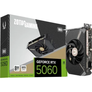 Zotac Gaming GeForce RTX 5060 Solo DLSS 4 8GB GDDR7 128-bit 28 Gbps PCIE 5.0 Gaming Graphics Card, SFF-Ready Ultra Compact Card