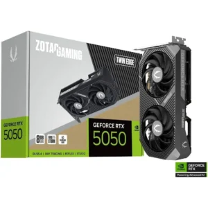 Zotac Gaming GeForce RTX 5050 Twin Edge 8GB Graphics Card, GDDR6 128-Bit Memory, 2572 MHz Engine Clock, 20 Gbps Memory Clock, 2560 CUDA Cores, PCI Express 5.0 x8