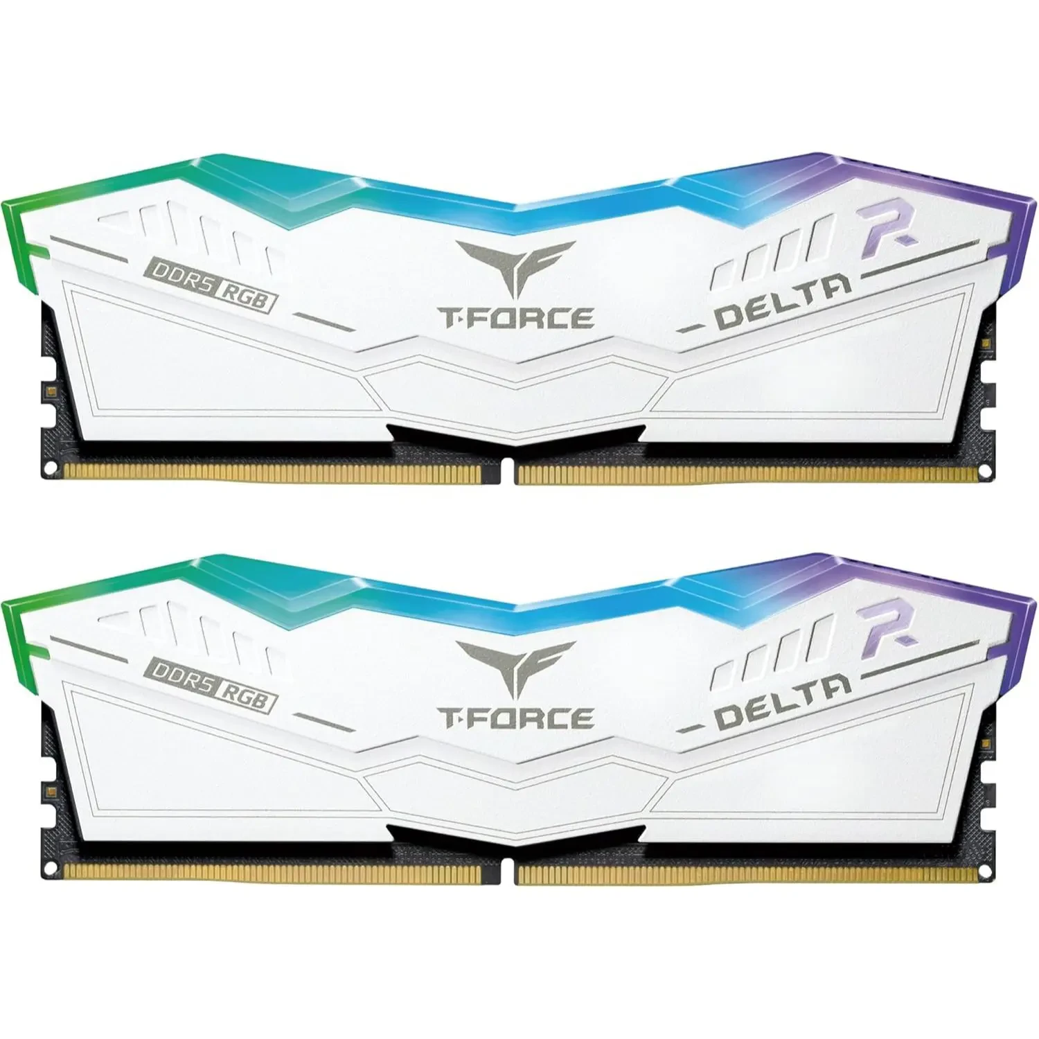 TeamGroup T-Force Delta RGB 32GB (2x16GB) 6400MHz (6400MT/s) CL40 White DDR5 Desktop Gaming Memory, Metal Heatsink, ARGB Sync, ECC, XMP 3.0/EXPO, Compatible With Intel/AMD CPU, High Performance Low Latency RAM