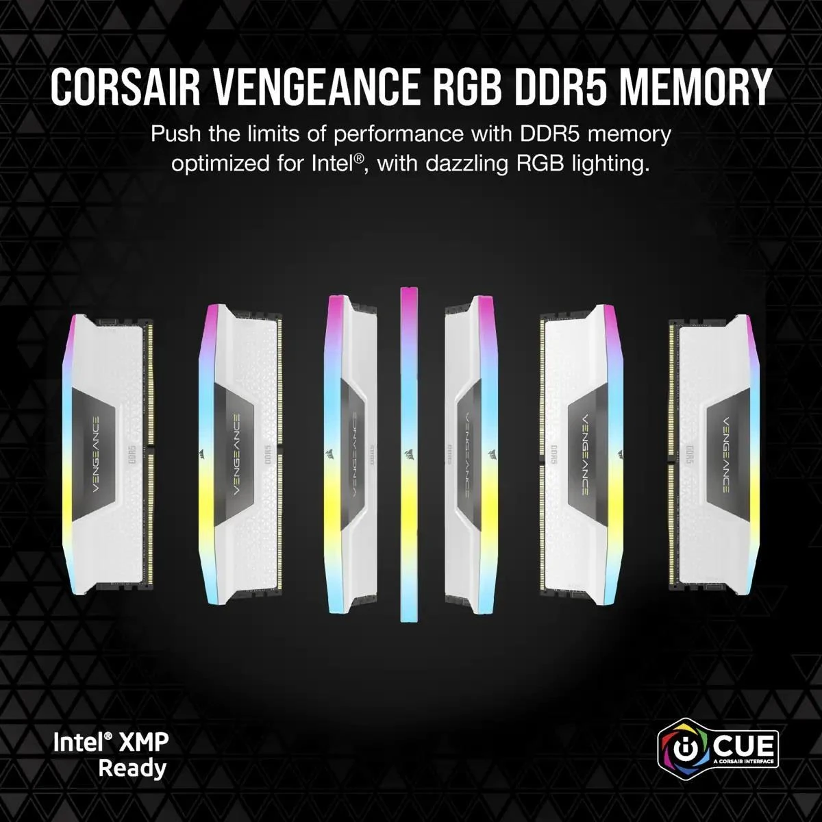 Corsair Vengeance RGB 32GB (2x16GB) 6000MHz C36 DDR5 DRAM Memory Kit - White - Image 2