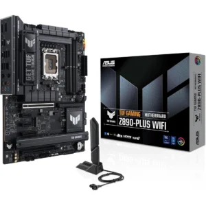 Asus Tuf Gaming Z890-Plus Wifi Z890 LGA 1851 ATX Motherboard, Intel Core Ultra Series 2 Ready, Advanced AI PC-Ready, 16+1+2+1 Stages, DDR5, PCIe 5.0, Thunderbolt 4 Type-C, 4X M.2, Wi-Fi 7, 2.5Gb