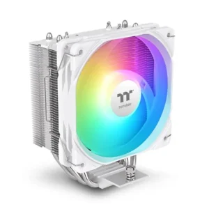 Thermaltake UX400 ARGB Snow CPU Cooler - 4x6mm Copper Heatpipes, 120mm PWM Fan, 700~1800 RPM, Intel/AMD Compatible, Single Tower, 240W TDP, White