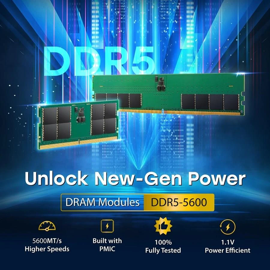 Transcend 32GB (1x32GB) 5600MHz C46 SO-DIMM DDR5 Laptop Memory - Image 3